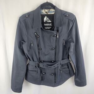 G.E.T. Equipment General Technique Y2K Cyber Tech Jacket Belted Gray Womens L